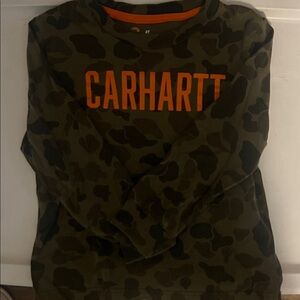 Carhartt Olive Camo Shirt with Orange Logo